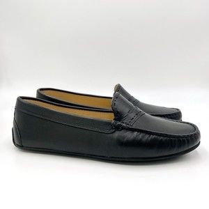 Driver Club USA Size 10.5 Black Nappa Leather Penny Driving Moc Loafers Shoes